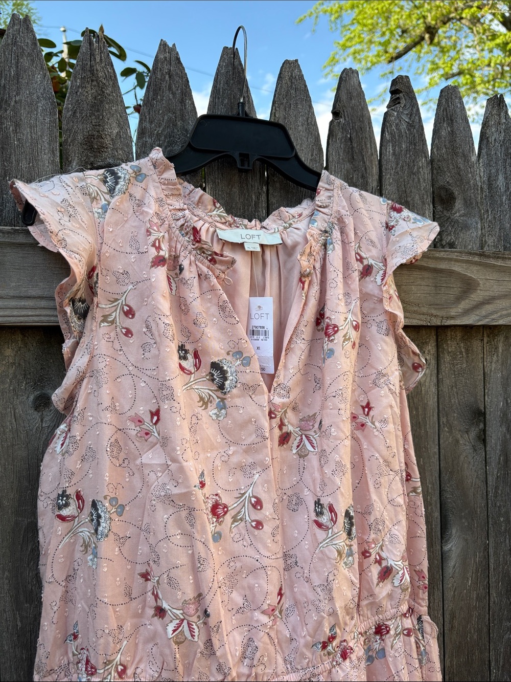 LOFT XL blush pink (peach) floral dress. NWT!